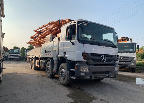 ISO90001 49m Refurbished Concrete Boom Truck White Color Actros Chassis