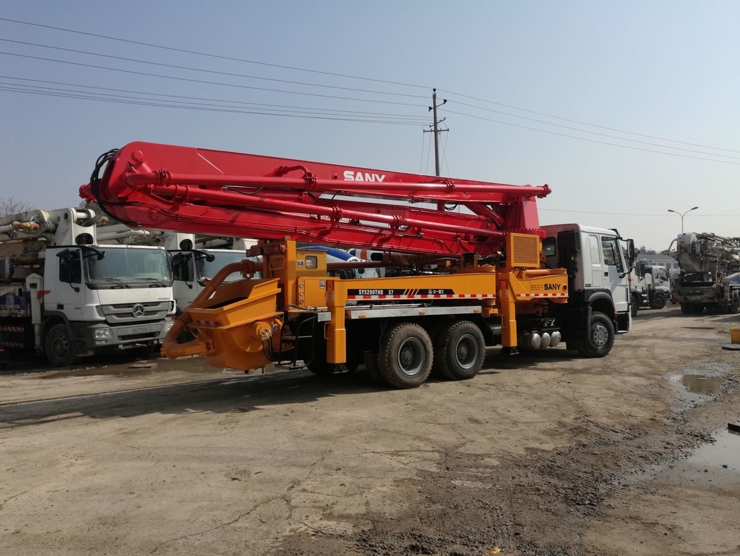 Used Sany 37m Howo Truck Mounted Concrete Pump Used Big Concrete Pump Truck