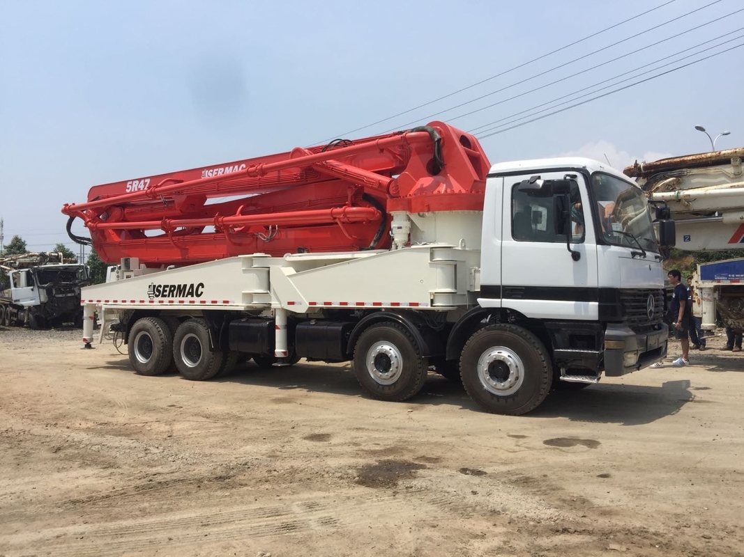 High Functioning Concrete Trailer Pump Sermac 47m Benz Used Concrete Pump Truck