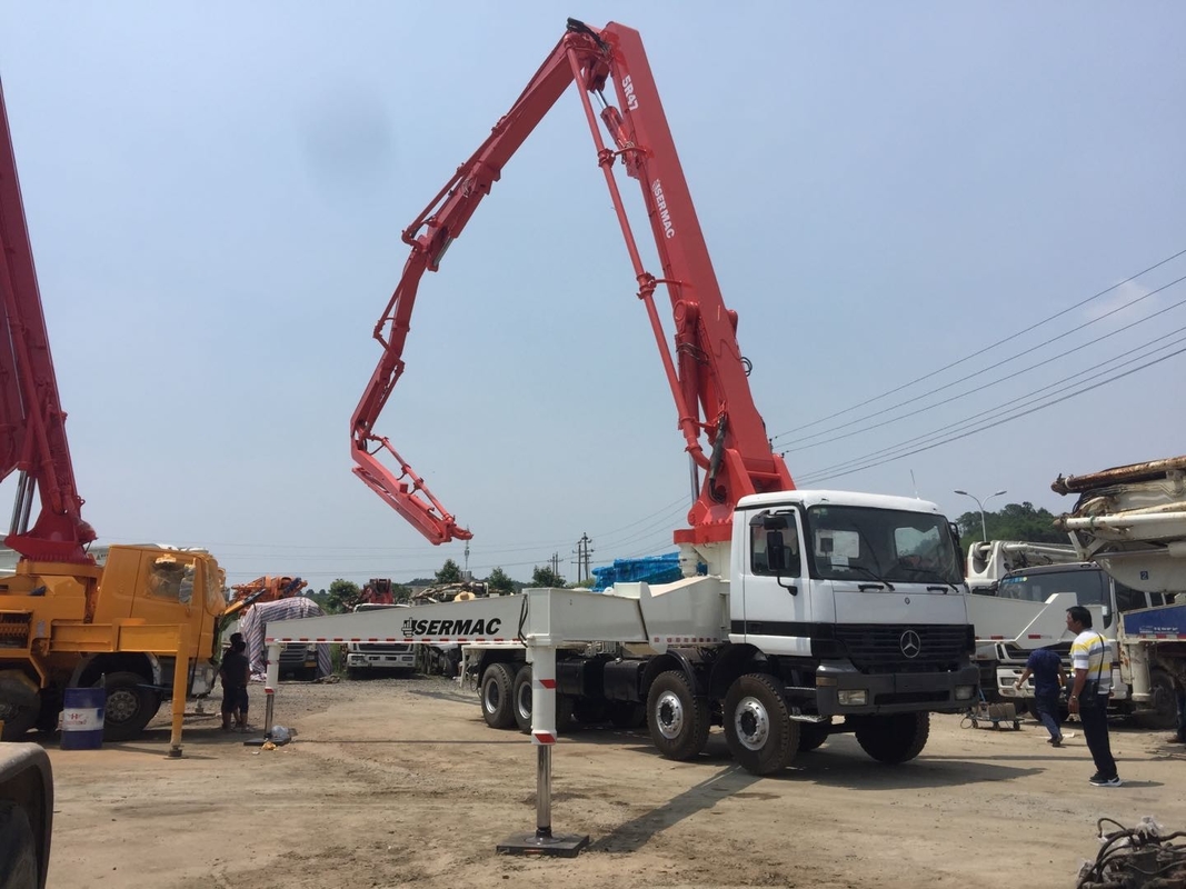 High Functioning Concrete Trailer Pump Sermac 47m Benz Used Concrete Pump Truck