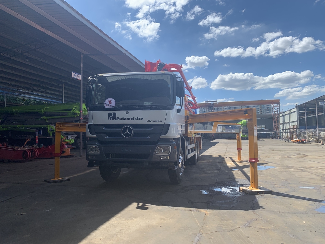 Putzmeister 38m Benz Concrete Equipment Concrete Placing Boom Beton Pump Machine Used Concrete Pump Truck
