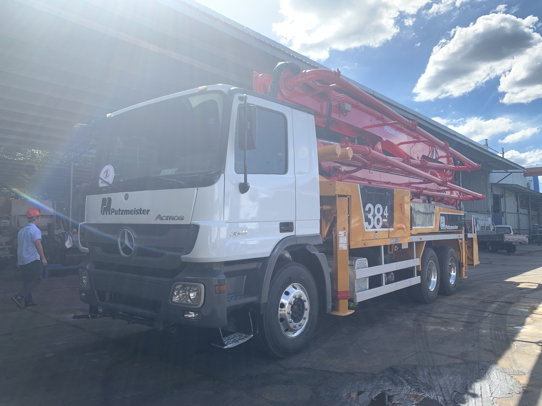 Putzmeister 38m Benz Concrete Equipment Concrete Placing Boom Beton Pump Machine Used Concrete Pump Truck