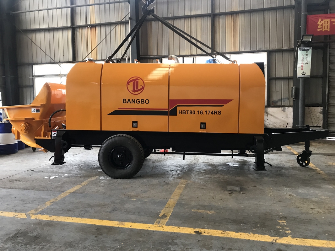 BANGBO 16MPa 80m3/h New Concrete Pump , Mini Cement Pump With Diesel Engine