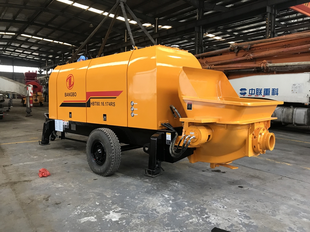 BANGBO 16MPa 80m3/h New Concrete Pump , Mini Cement Pump With Diesel Engine