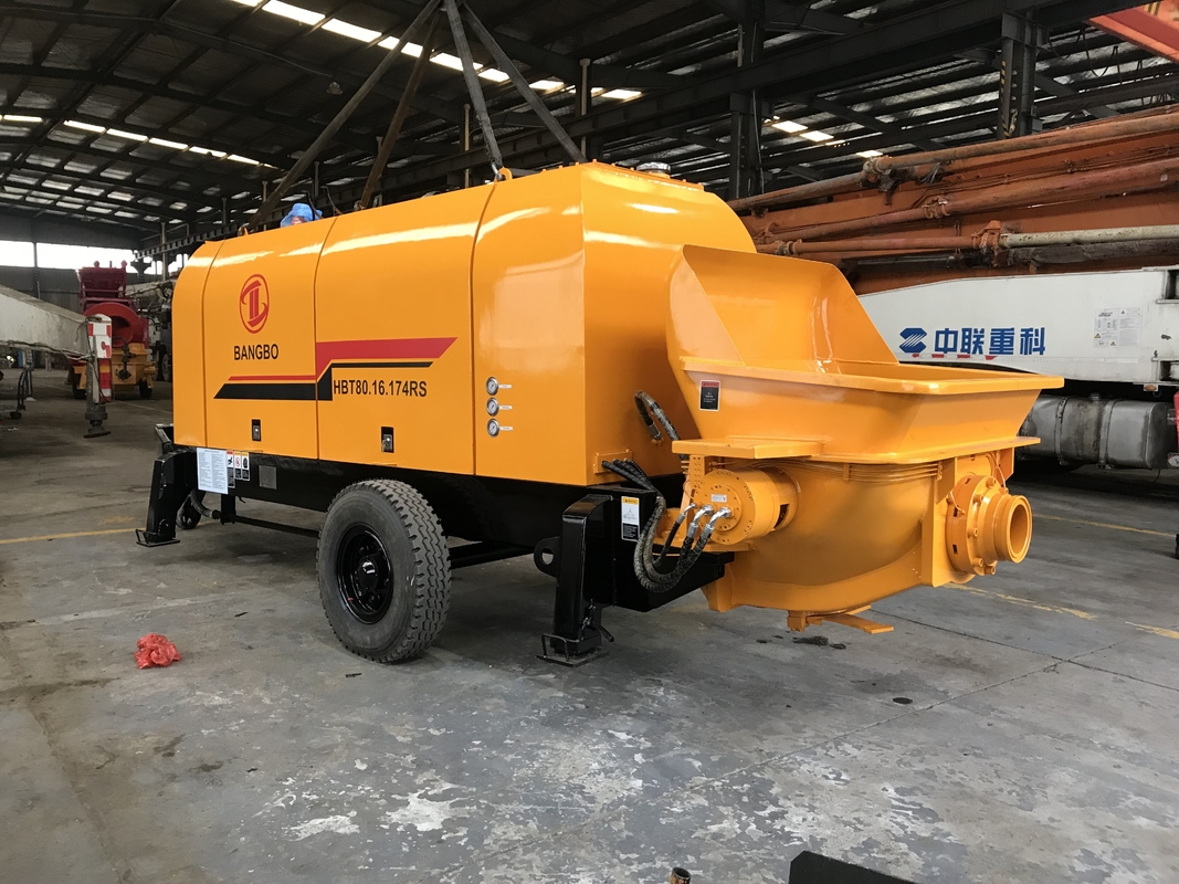 BANGBO 16MPa 80m3/h New Concrete Pump , Mini Cement Pump With Diesel Engine