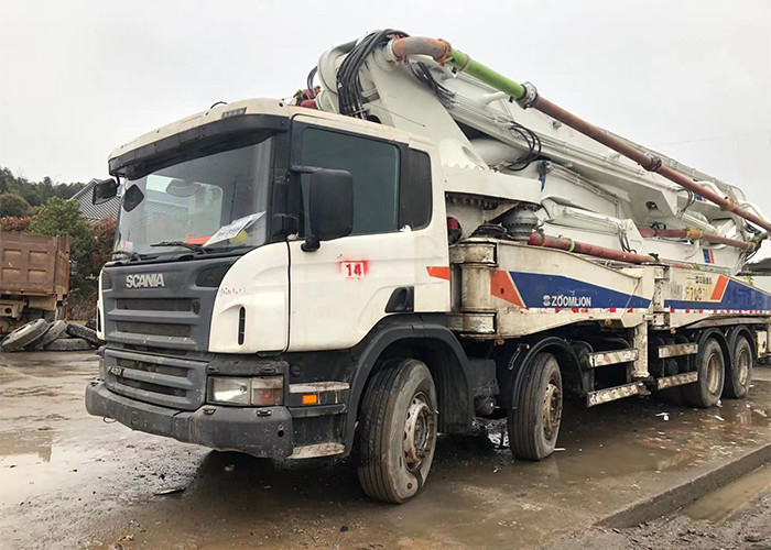 56m 309KW Used Concrete Pump Truck High Safety Frame Year 2010 180m3/h