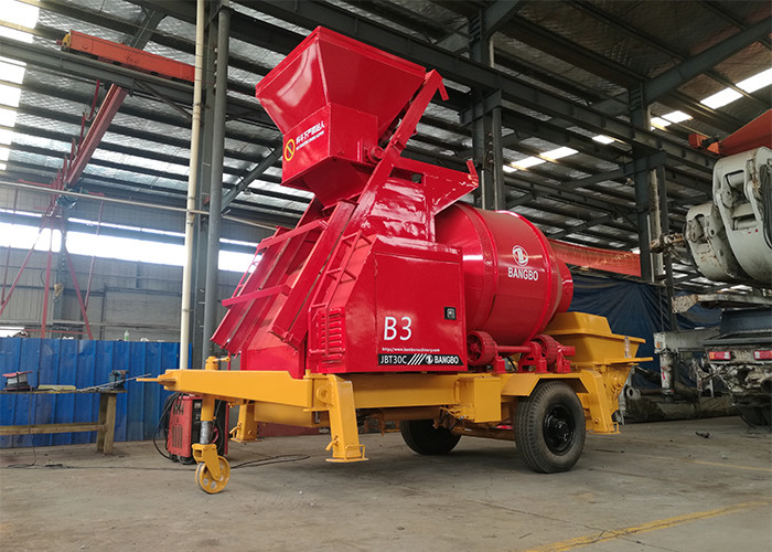 62kw 30m3/H Concrete Pump With Mixer Machine , Diesel Concrete Pump High Mobility
