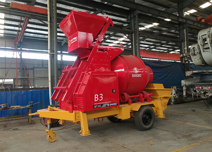 62kw 30m3/H Concrete Pump With Mixer Machine , Diesel Concrete Pump High Mobility