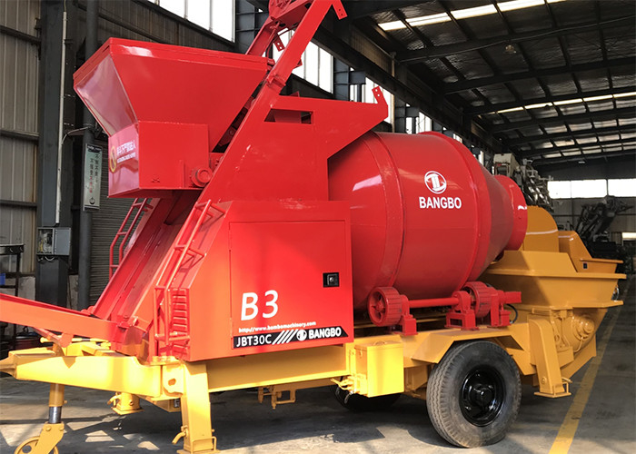 SAE Approval 100 Meters Concrete Mixer And Pumping Machine For Construction