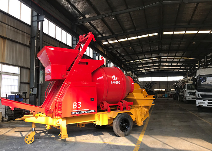 SAE Approval 100 Meters Concrete Mixer And Pumping Machine For Construction
