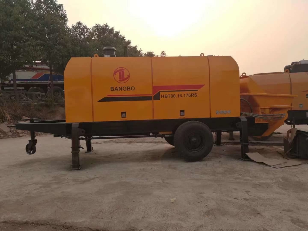 176KW 130 Meter New Concrete Pump , Concrete Pouring Pump Orange