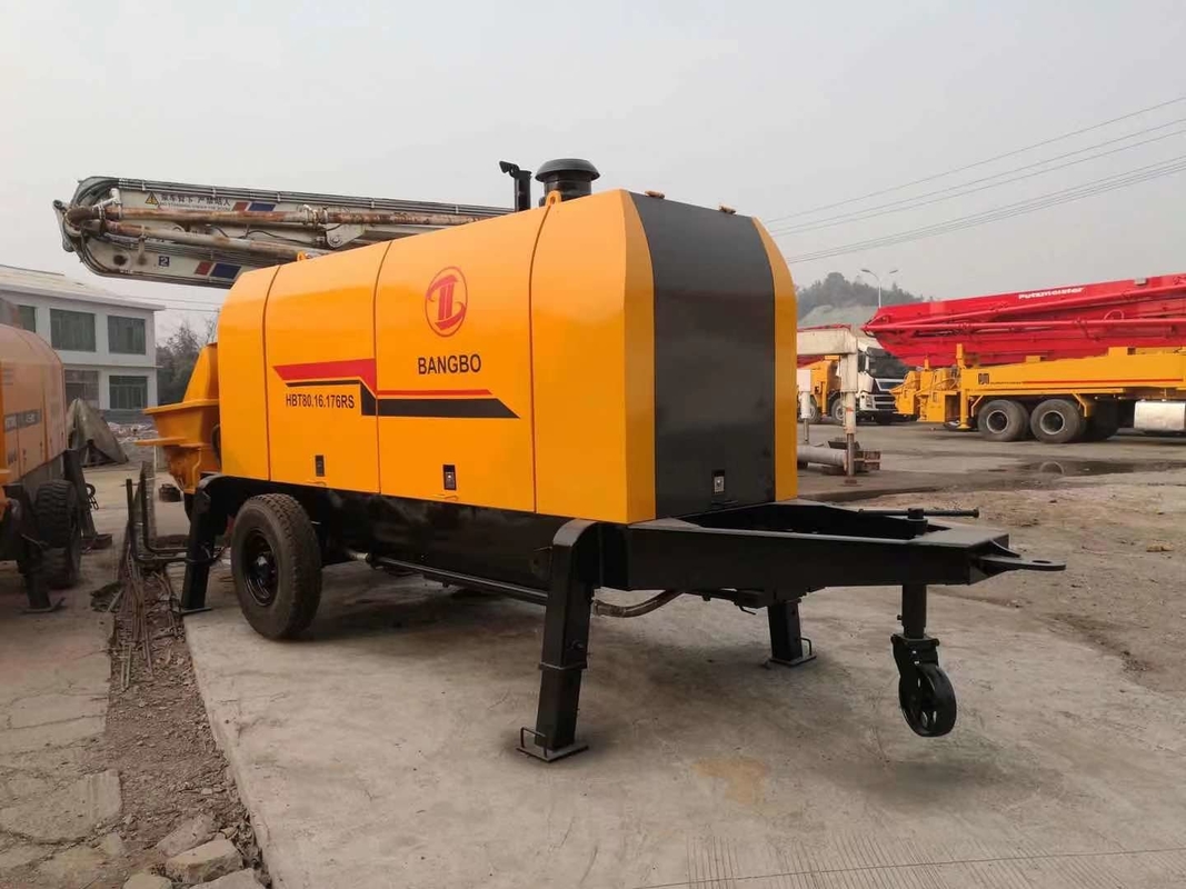 176KW 130 Meter New Concrete Pump , Concrete Pouring Pump Orange