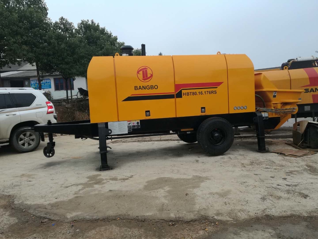 176KW 130 Meter New Concrete Pump , Concrete Pouring Pump Orange