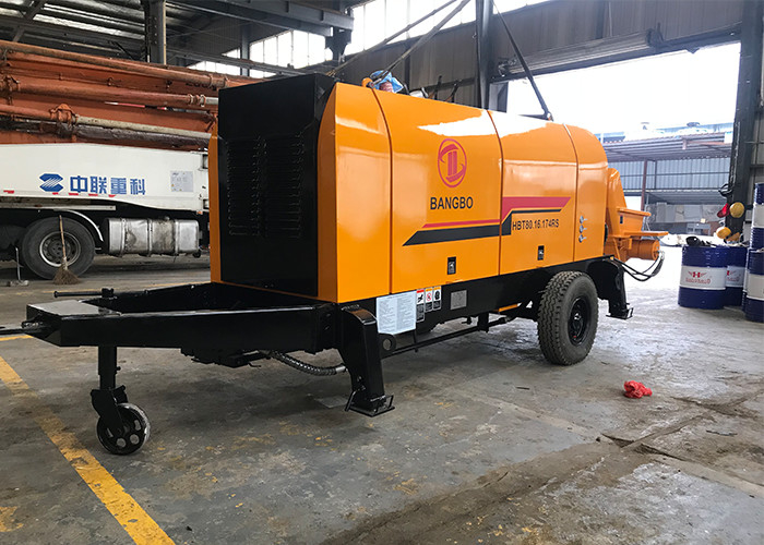 80CBM/H 16MPa Mini Concrete Mixer With Pump , Stationary Concrete Pump