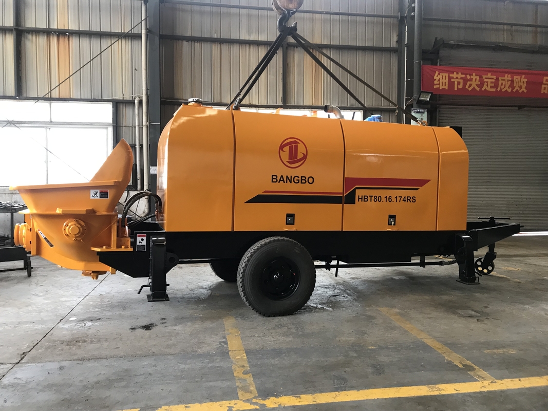 Máy bơm bê tông mới 90m3 / H 2300KW Màu vàng thủy lực cho xây dựng