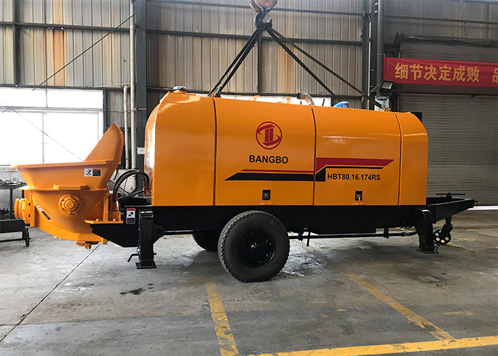 130M 80M3/H Concrete Pump Machine Stationary Hydraulic Orange