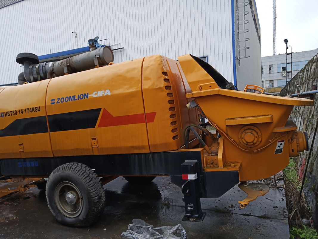 85m3/H 174kw Used Concrete Trailer Pump Intelligent Control Small