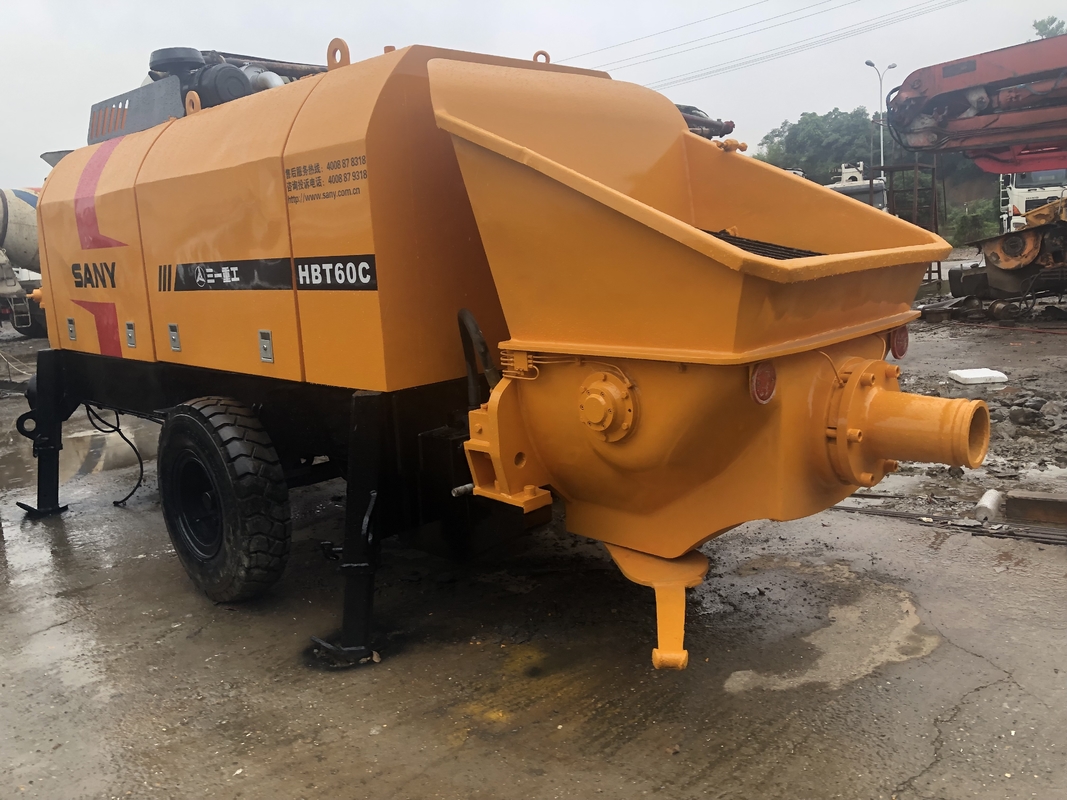 115KW Sany 60CBM/H Trailer Mounted Concrete Pump With Diesel Engine