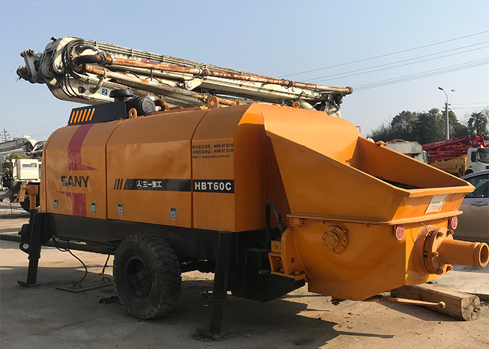 400M 115KW Used Concrete Trailer Pump , Sany Trailer Mounted Concrete Pump