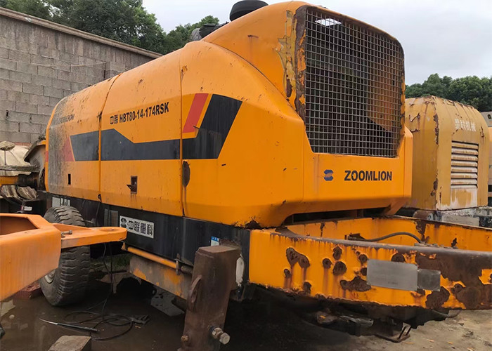 Zoomlion HBT8014 220Meters Stationary Concrete Pump Mounted On Trailer Diesel Driven