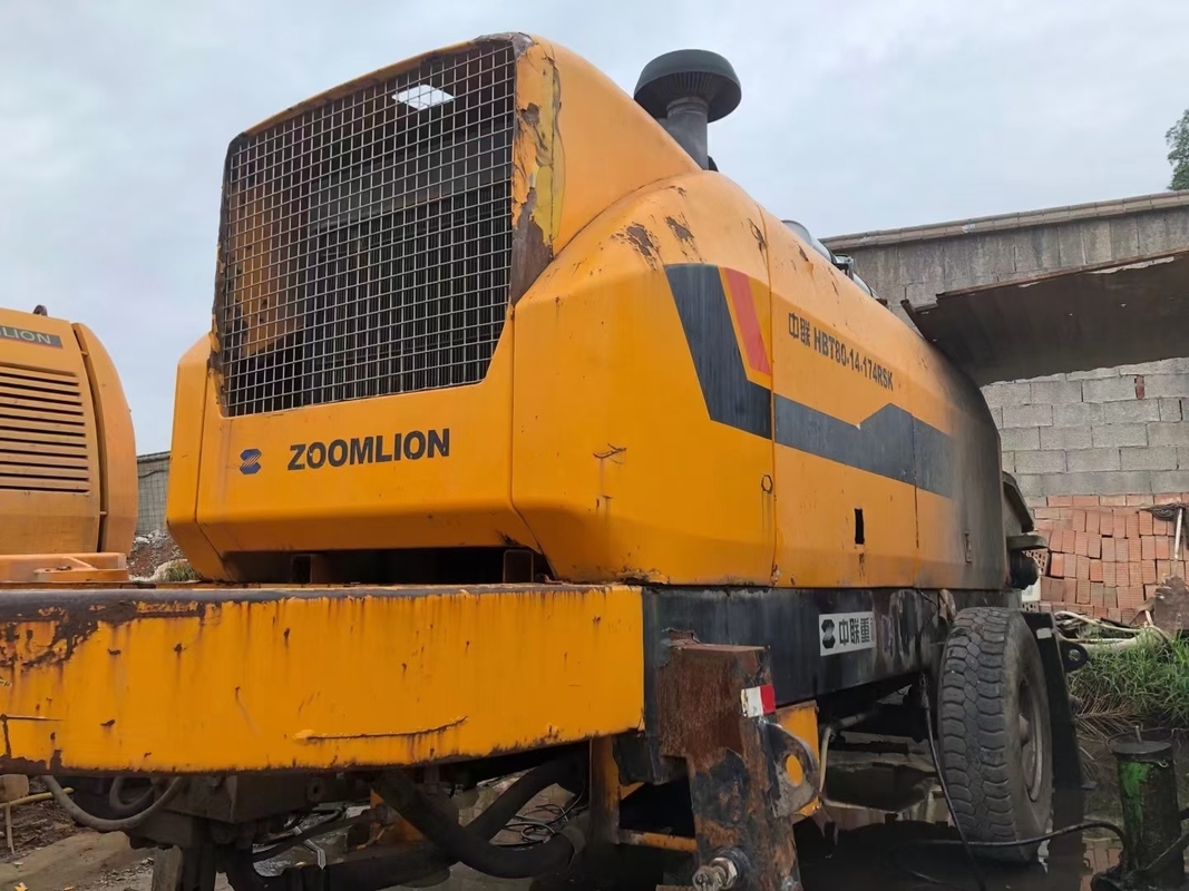 Zoomlion HBT8014 220Meters Stationary Concrete Pump Mounted On Trailer Diesel Driven