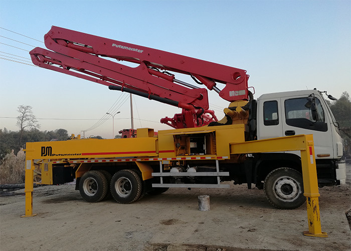 38 Meter Used Truck Concrete Pump , Putzmeister Boom Pump 140m3/H 265KW