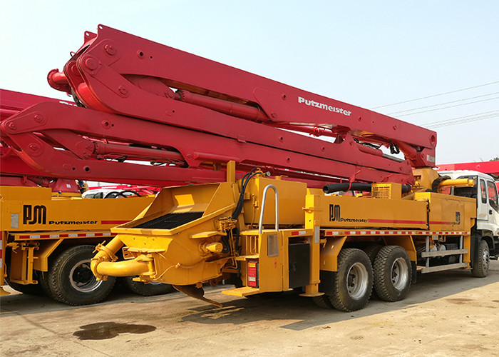 38 Meter Used Truck Concrete Pump , Putzmeister Boom Pump 140m3/H 265KW