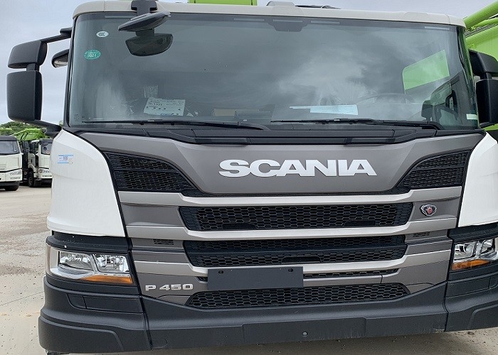 56m Sweden Scania New Concrete Pump Truck , 4 Axle Truck High Safety 180CBM