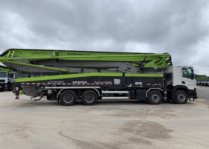 56m Sweden Scania New Concrete Pump Truck , 4 Axle Truck High Safety 180CBM