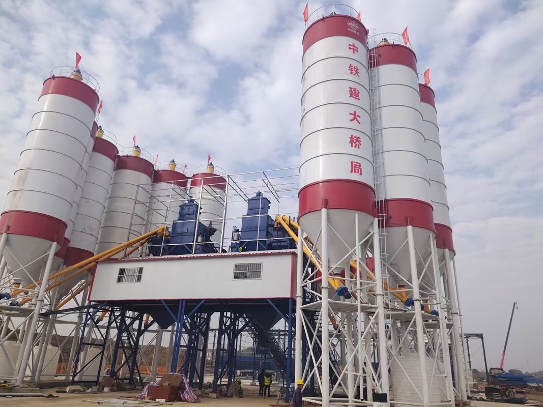90m3/H HZS90 Concrete Batching Plant Dry Automatic Control System