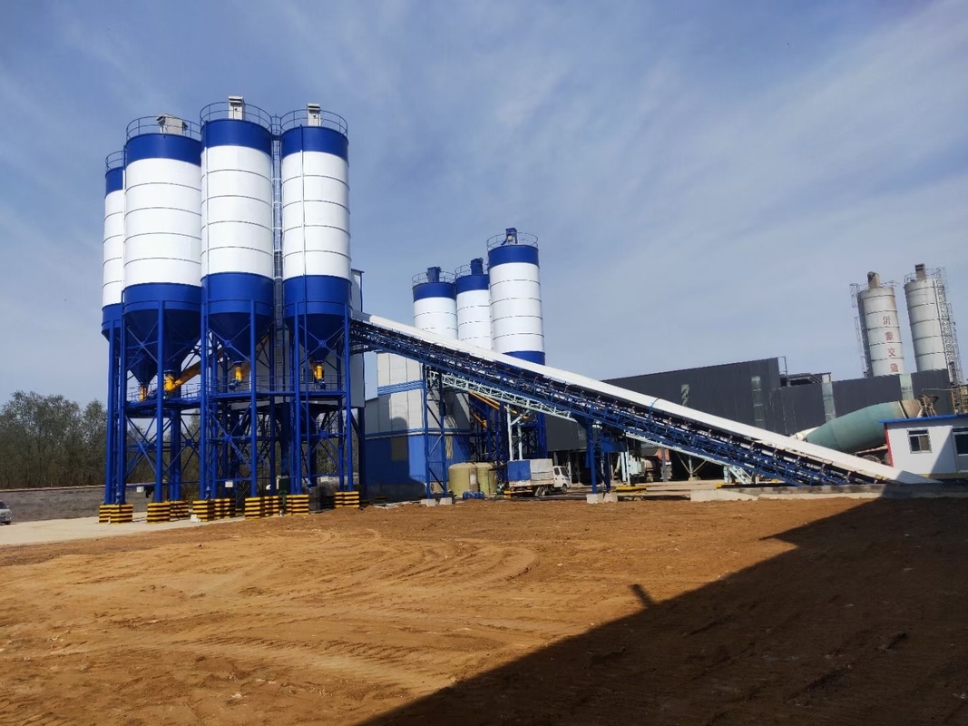 Automatic Electric HZS120 Concrete Batching Plant With JS2000 Mixer