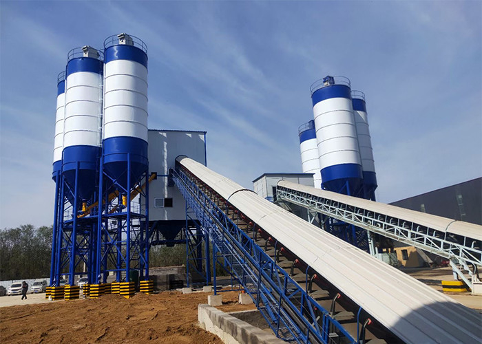 Automatic Electric HZS120 Concrete Batching Plant With JS2000 Mixer