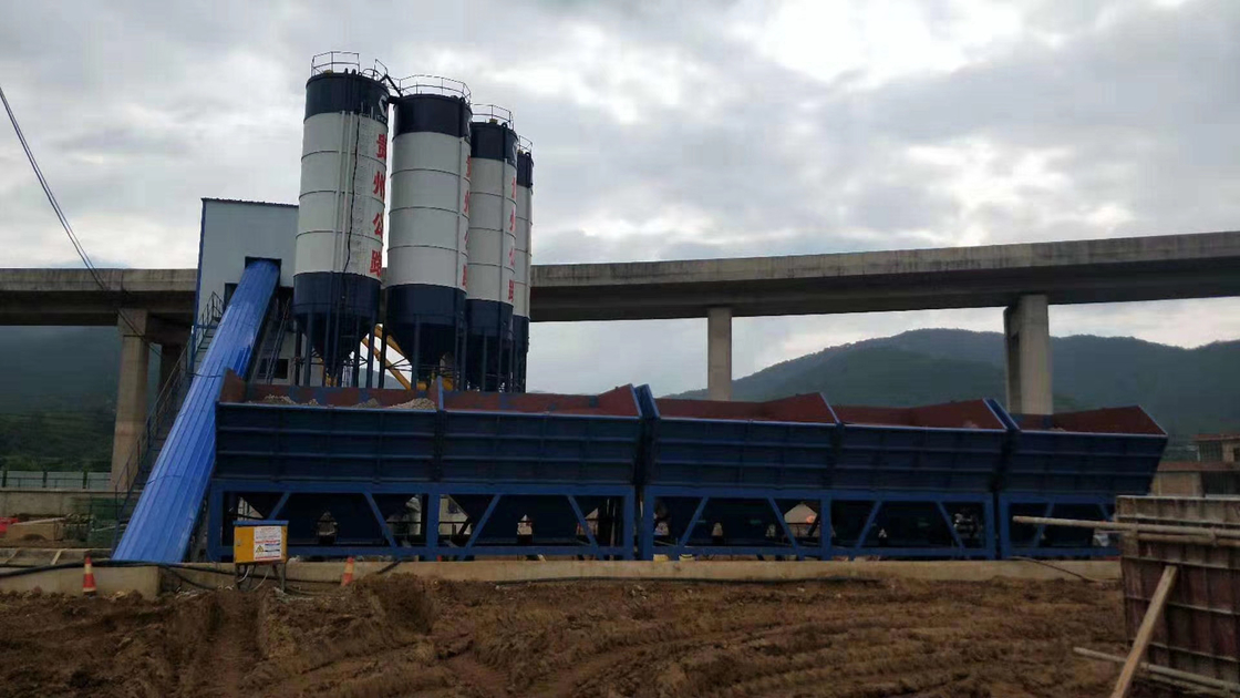 BANGBO 75m3/H Concrete Batching Systems , Twin Shaft Mixer Batching Plant