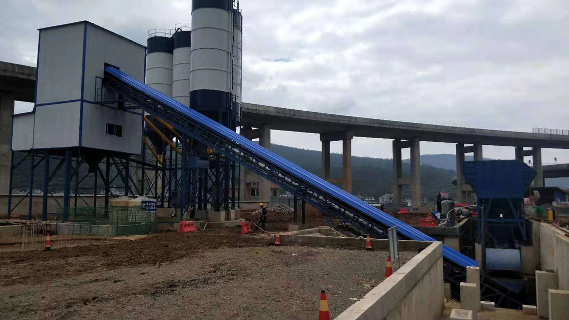 BANGBO 75m3/H Concrete Batching Systems , Twin Shaft Mixer Batching Plant