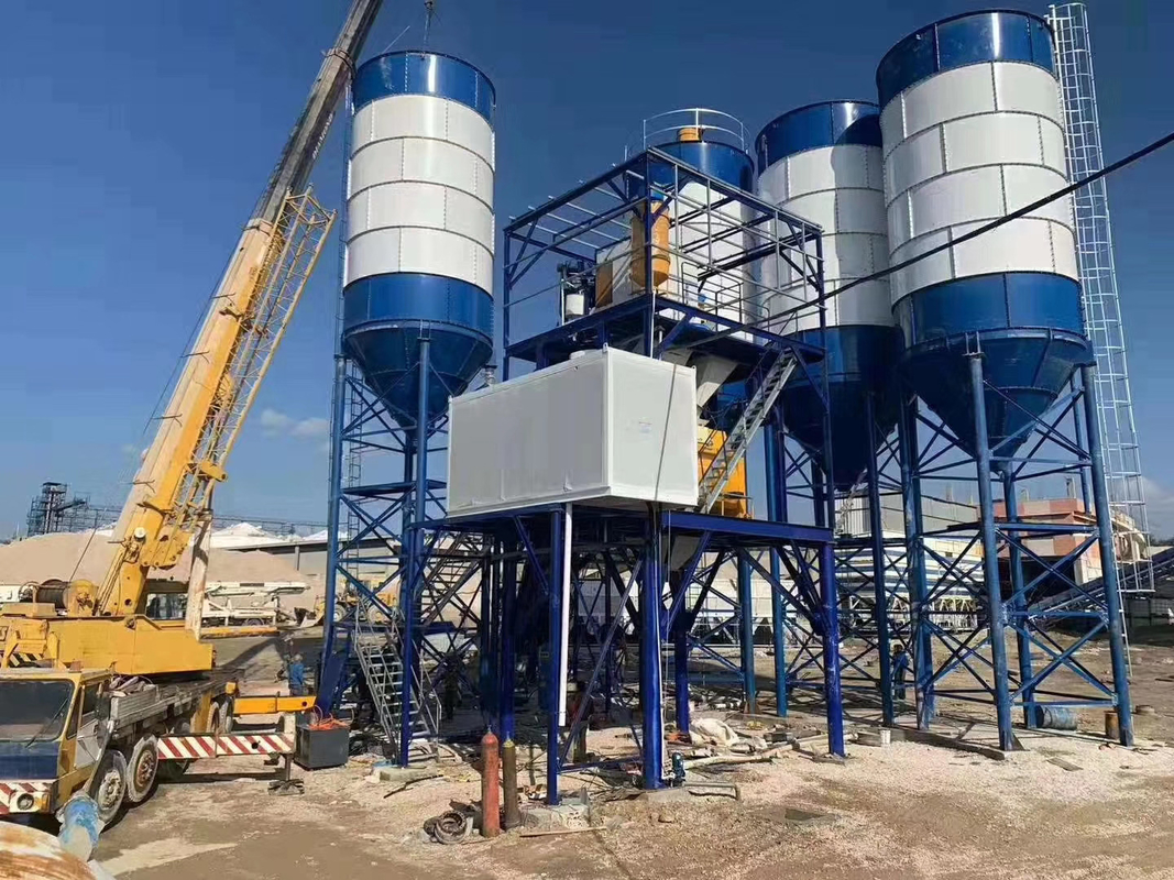 ISO90001 180CBM/H Concrete Batching Plant Twin Shaft Foundation Free
