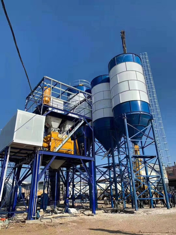 ISO90001 180CBM/H Concrete Batching Plant Twin Shaft Foundation Free