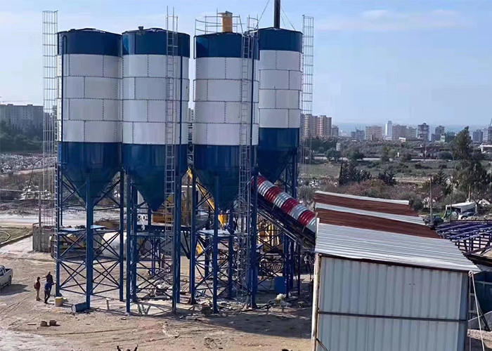ISO90001 180CBM/H Concrete Batching Plant Twin Shaft Foundation Free