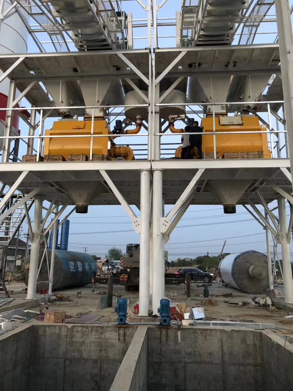 Capacity 150m3 260KW Mobile Batching Plant Mobile With JS3000 Mixer