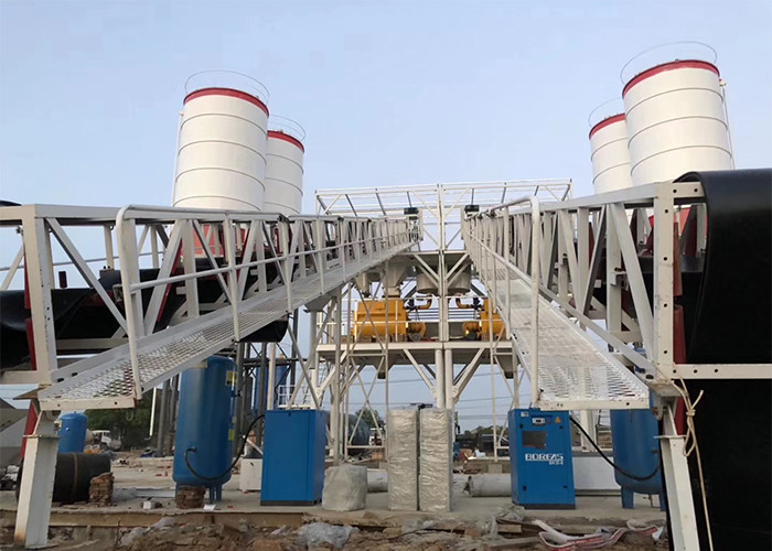 Capacity 150m3 260KW Mobile Batching Plant Mobile With JS3000 Mixer