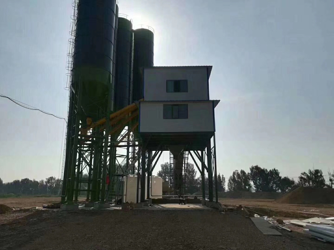 Automatic Control HZS50 Concrete Batching Plant , Electric Cement Mixer Fixed