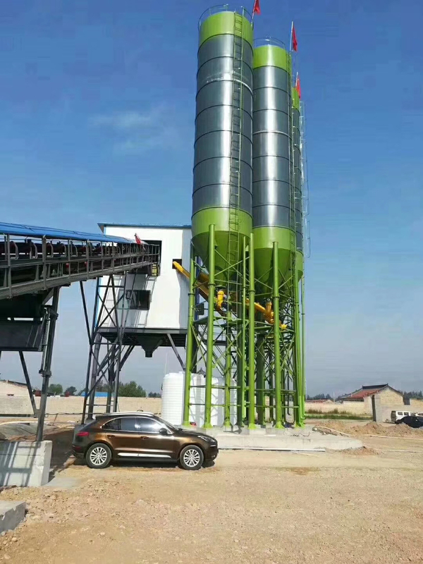 Automatic Control HZS50 Concrete Batching Plant , Electric Cement Mixer Fixed