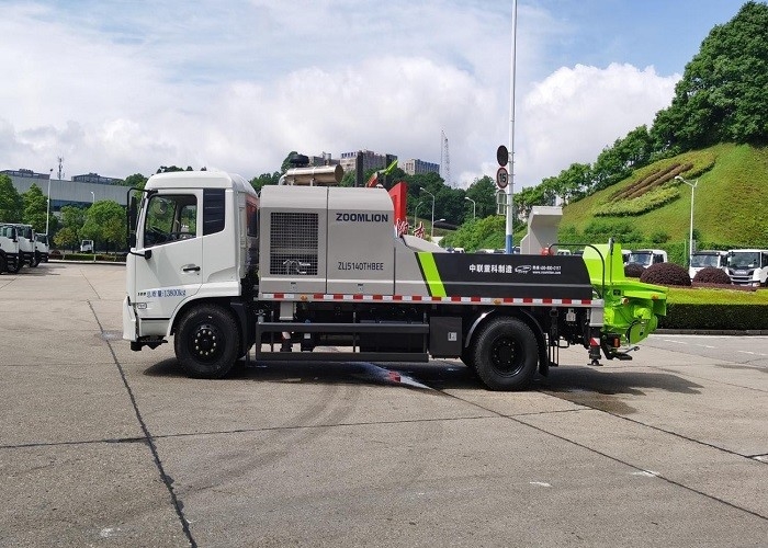 White/Green 100cbm/H New Concrete Pump Truck Euro 5 Emission For Construction