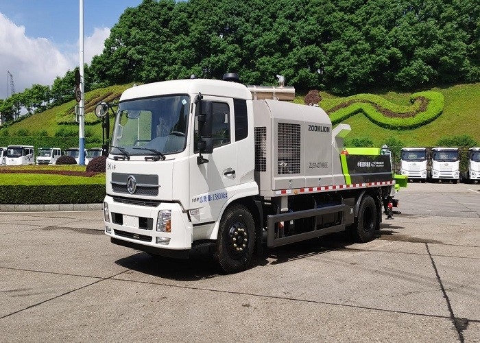 White/Green 100cbm/H New Concrete Pump Truck Euro 5 Emission For Construction