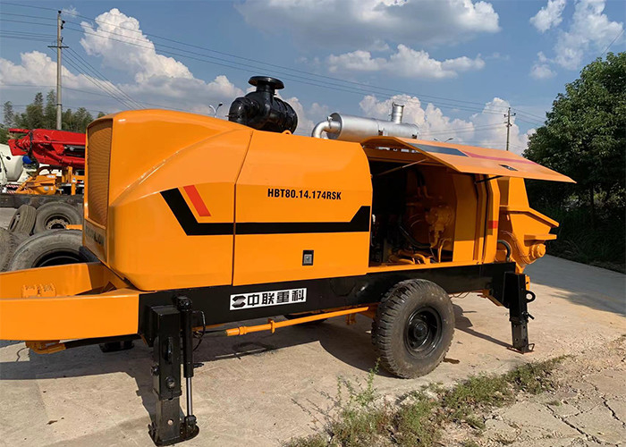 80cbm Used Concrete Trailer Pump Zoomlion Renewed Portable Cement Pump