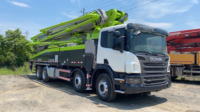 Zoomlion Pumpers Used Concrete Pump Truck 56M Scania Green Color 180m3/H
