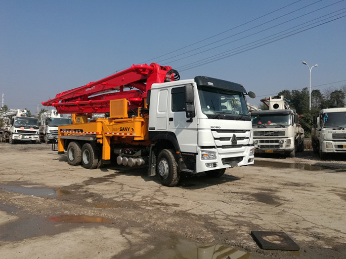 Howo New Chassis Sany Second Hand Truck 37 Meter For Construction