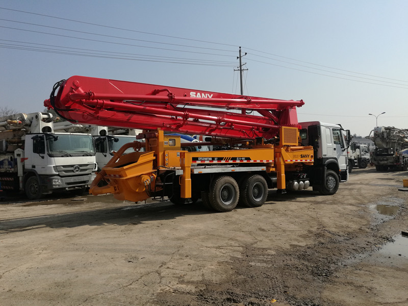 Howo New Chassis Sany Second Hand Truck 37 Meter For Construction