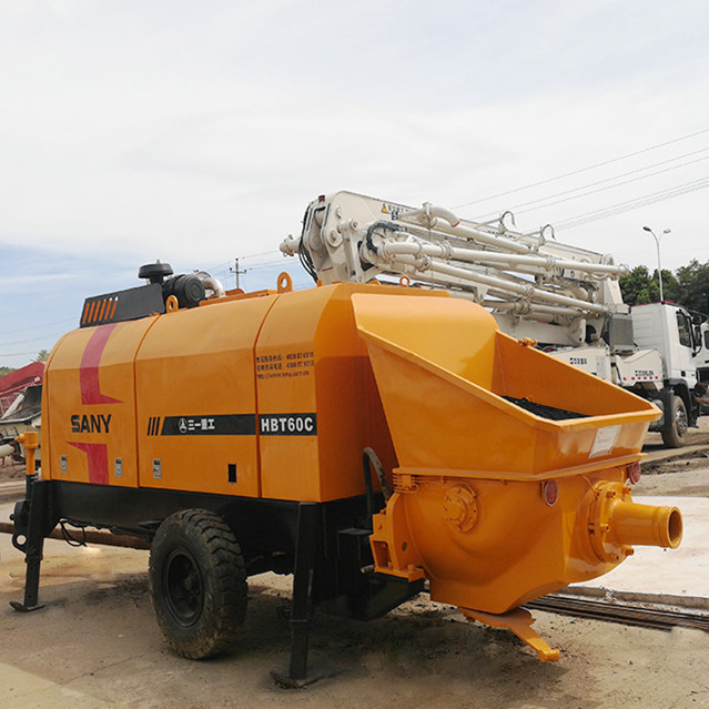 115KW Used Stationary Kawasaki Hydraulic Concrete Trailer Pump