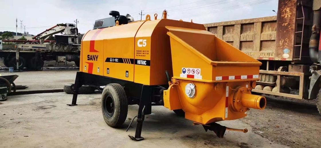 SAE Certified Used Concrete Trailer Pump 60m3/H 115KW Sany 200Meter Vertical